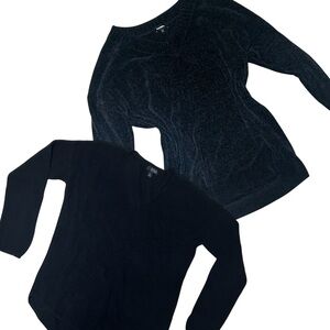 Express + a.n.a Sweater 2 pack Bundle | Black V-Neck Knit Sweaters L/XL